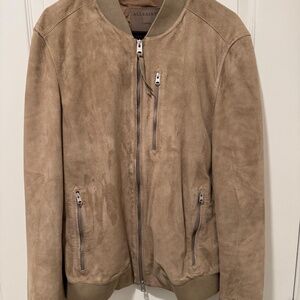 All Saints Suede Bomber Jacket